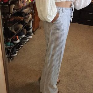 Blue n White Linen Pants